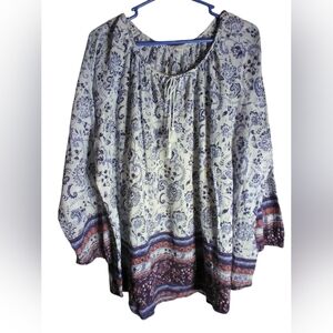 3/$15 BLL boho hippie cotton top XL